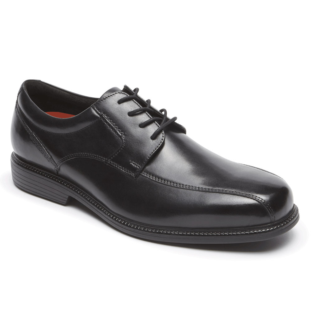 Rockport Mens Oxfords Black - Charles Road Bike Toe - UK 254-MKJPSE